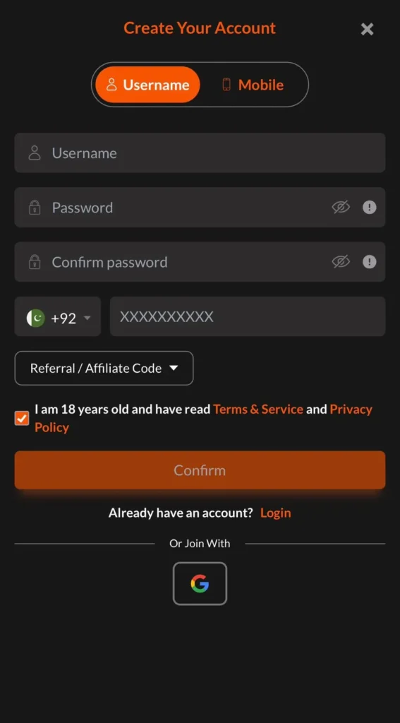 JW8 Game registration